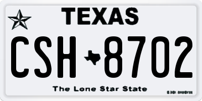 TX license plate CSH8702