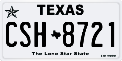 TX license plate CSH8721