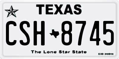TX license plate CSH8745