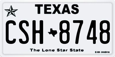 TX license plate CSH8748