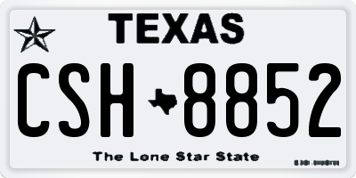 TX license plate CSH8852