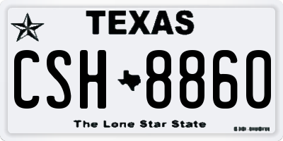 TX license plate CSH8860