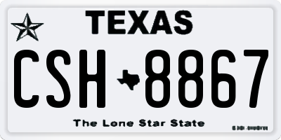 TX license plate CSH8867
