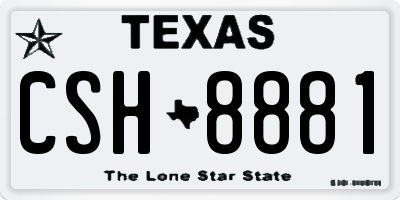 TX license plate CSH8881
