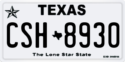 TX license plate CSH8930
