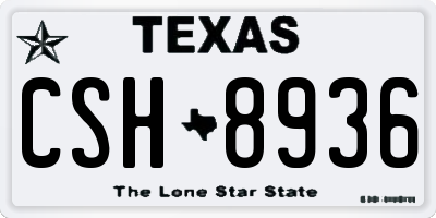 TX license plate CSH8936
