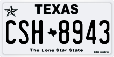 TX license plate CSH8943