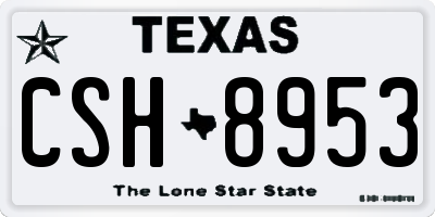 TX license plate CSH8953