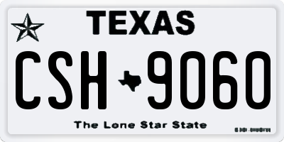 TX license plate CSH9060