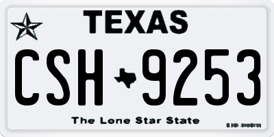 TX license plate CSH9253