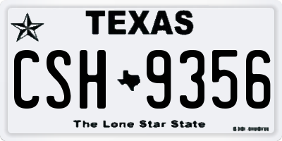 TX license plate CSH9356