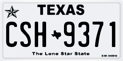 TX license plate CSH9371