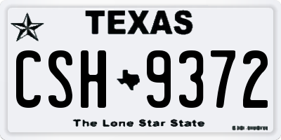 TX license plate CSH9372