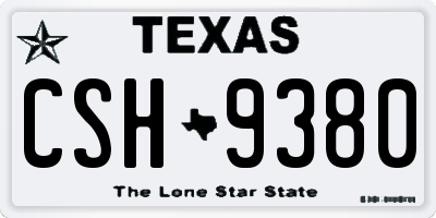 TX license plate CSH9380
