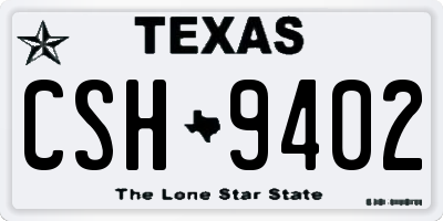 TX license plate CSH9402