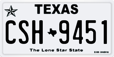 TX license plate CSH9451