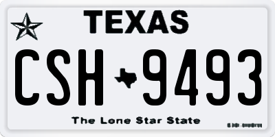 TX license plate CSH9493