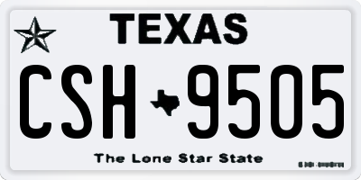 TX license plate CSH9505