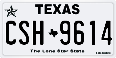 TX license plate CSH9614
