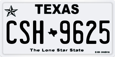 TX license plate CSH9625
