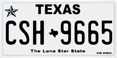 TX license plate CSH9665