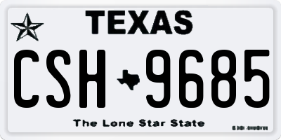 TX license plate CSH9685