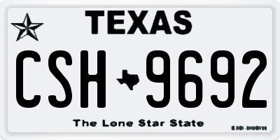 TX license plate CSH9692