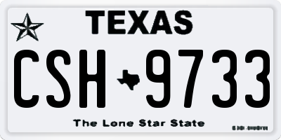 TX license plate CSH9733