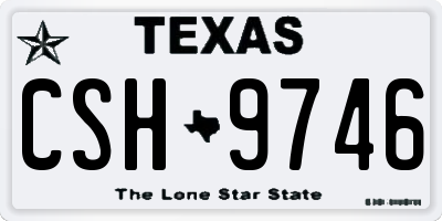 TX license plate CSH9746