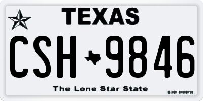 TX license plate CSH9846