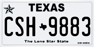 TX license plate CSH9883