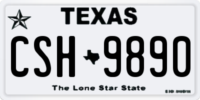 TX license plate CSH9890