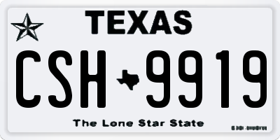TX license plate CSH9919