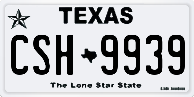 TX license plate CSH9939