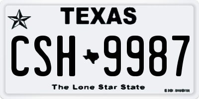 TX license plate CSH9987