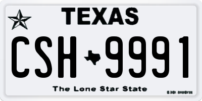 TX license plate CSH9991