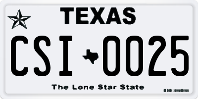 TX license plate CSI0025