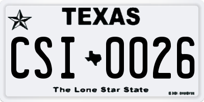 TX license plate CSI0026