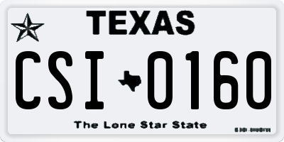 TX license plate CSI0160