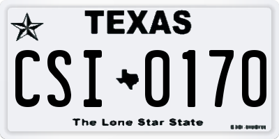 TX license plate CSI0170