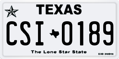 TX license plate CSI0189