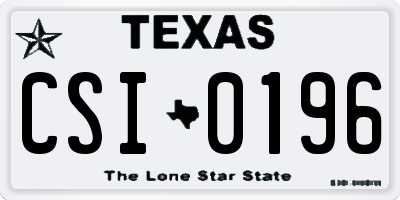 TX license plate CSI0196