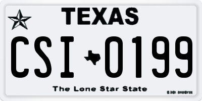 TX license plate CSI0199