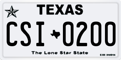 TX license plate CSI0200