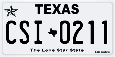TX license plate CSI0211