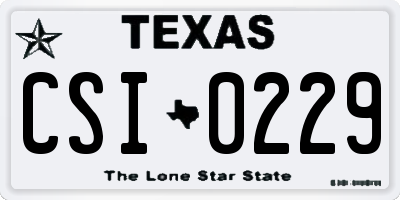 TX license plate CSI0229