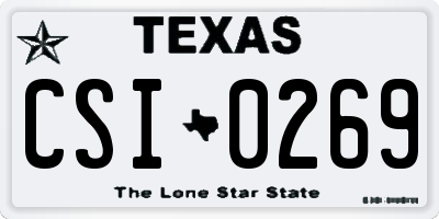 TX license plate CSI0269