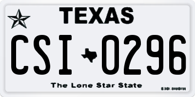 TX license plate CSI0296