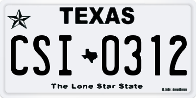 TX license plate CSI0312