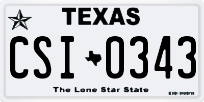 TX license plate CSI0343